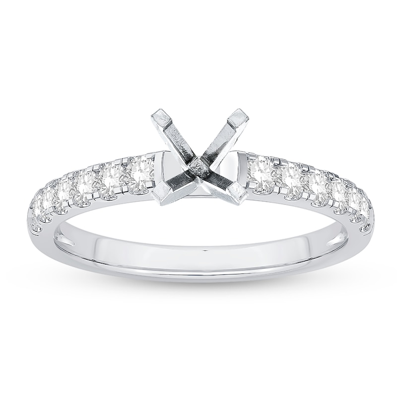 Main Image 1 of Previously Owned Diamond Engagement Ring Setting 3/8 ct tw Round Platinum