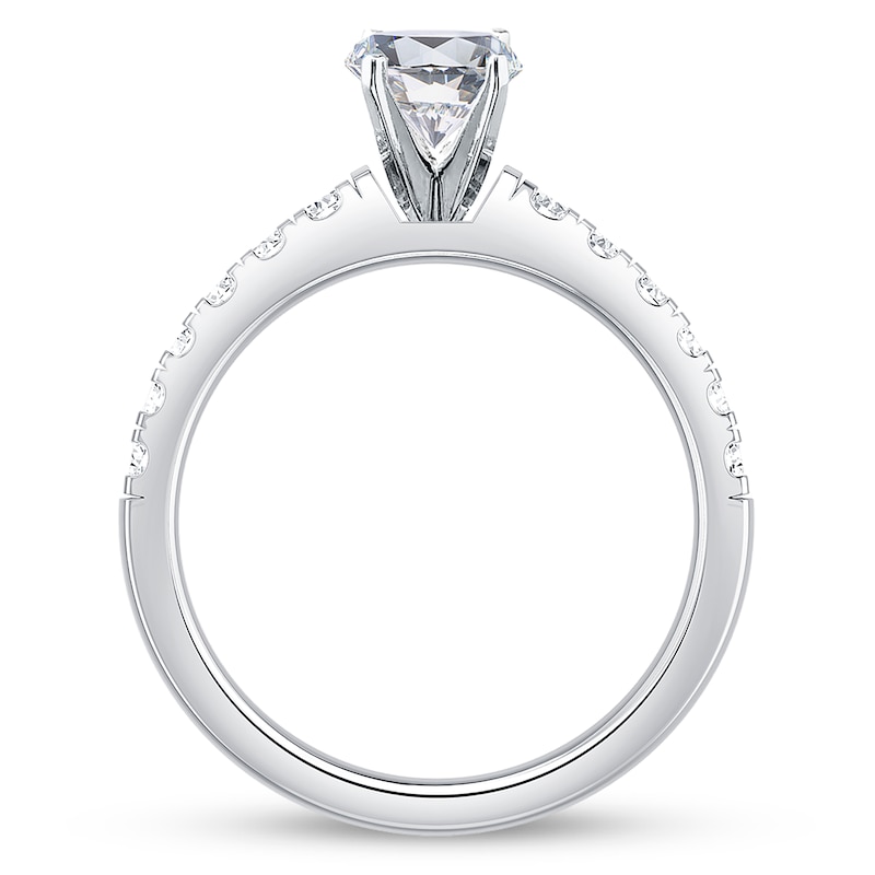 Main Image 2 of Previously Owned Diamond Engagement Ring Setting 3/8 ct tw Round Platinum