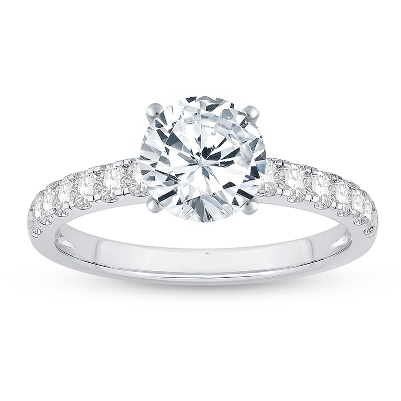 Main Image 3 of Previously Owned Diamond Engagement Ring Setting 3/8 ct tw Round Platinum