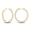 Thumbnail Image 2 of Previously Owned Lab-Grown Diamond Hoop Earrings 1-1/2 ct tw 14K Yellow Gold