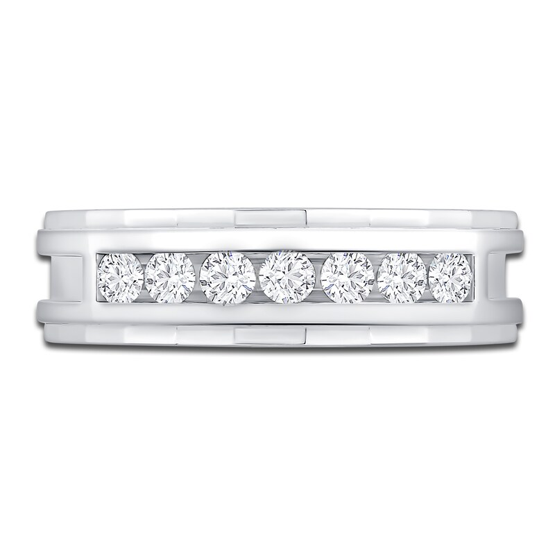 Main Image 3 of Previously Owned Men's Diamond Anniversary Band 1/2 ct tw Round 14K White Gold