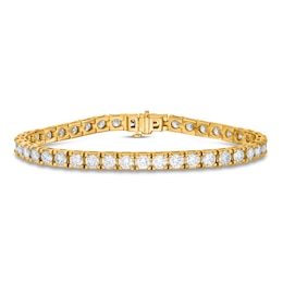 Previously Owned Lab-Created Diamond Tennis Bracelet 8 ct tw Round 14K Yellow Gold