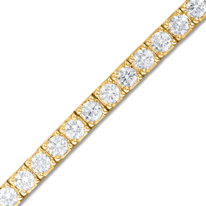 Main Image 2 of Previously Owned Lab-Created Diamond Tennis Bracelet 8 ct tw Round 14K Yellow Gold