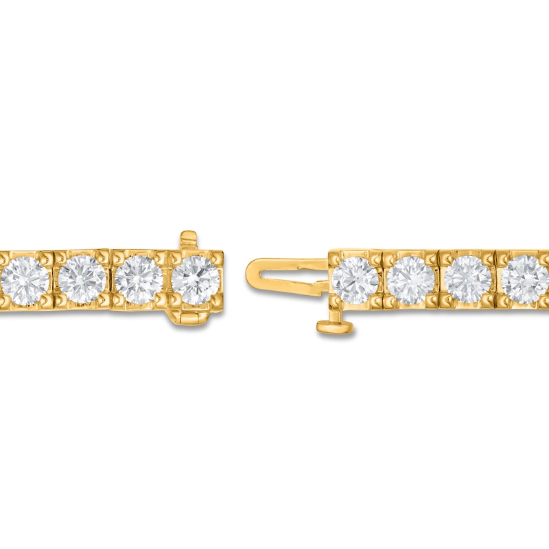 Main Image 3 of Previously Owned Lab-Created Diamond Tennis Bracelet 8 ct tw Round 14K Yellow Gold