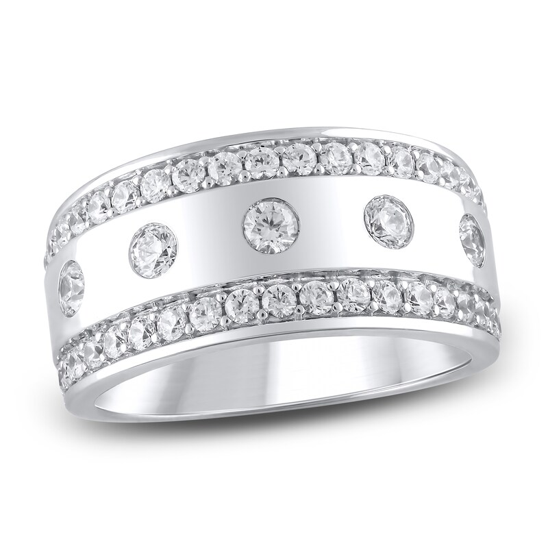 Main Image 1 of Previously Owned Lab-Grown Diamond Men's Wedding Band 1-1/4 ct tw 14K White Gold