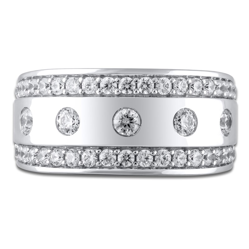 Main Image 3 of Previously Owned Lab-Grown Diamond Men's Wedding Band 1-1/4 ct tw 14K White Gold