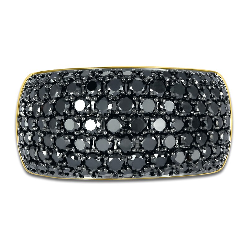 Main Image 2 of Previously Owned Black Diamond Ring 2 ct tw Round 14K Yellow Gold