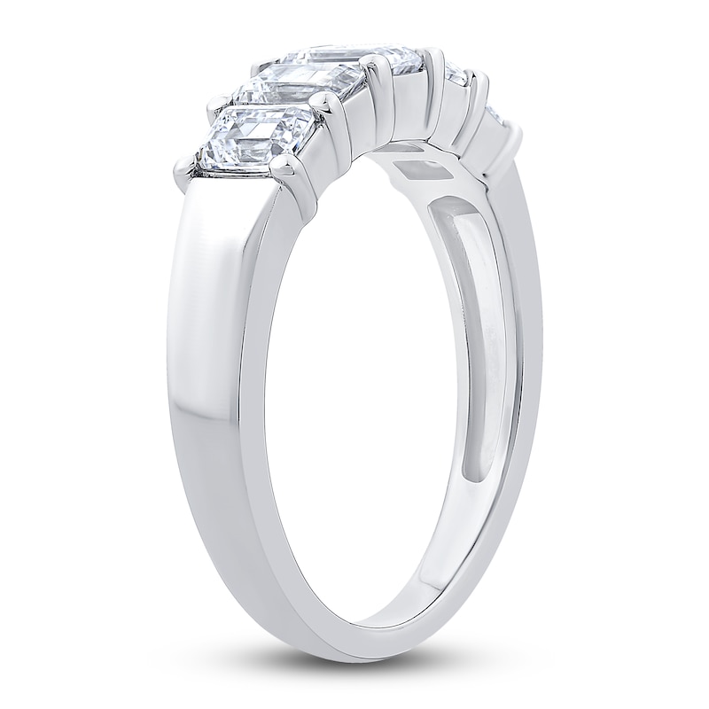 Main Image 2 of Previously Owned Diamond Anniversary Ring 1-7/8 ct tw Emerald 14K White Gold
