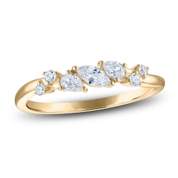 Previously Owned Marquise, Pear & Round Diamond Anniversary Ring 3/8 ct tw 14K Yellow Gold