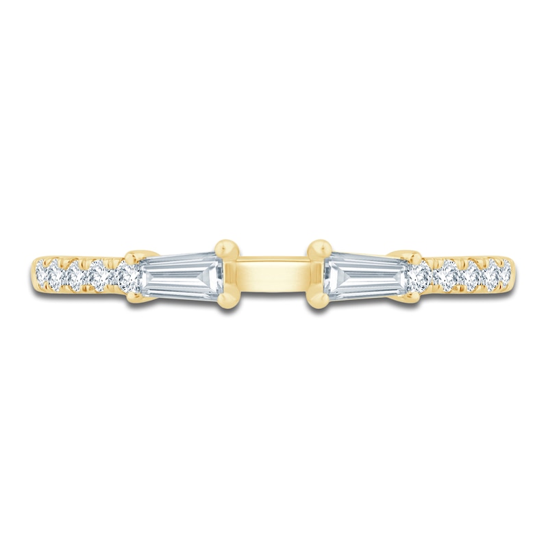 Main Image 3 of Previously Owned Certified Diamond Baguette & Round-Cut Anniversary Ring 1/3 ct tw 14K Yellow Gold