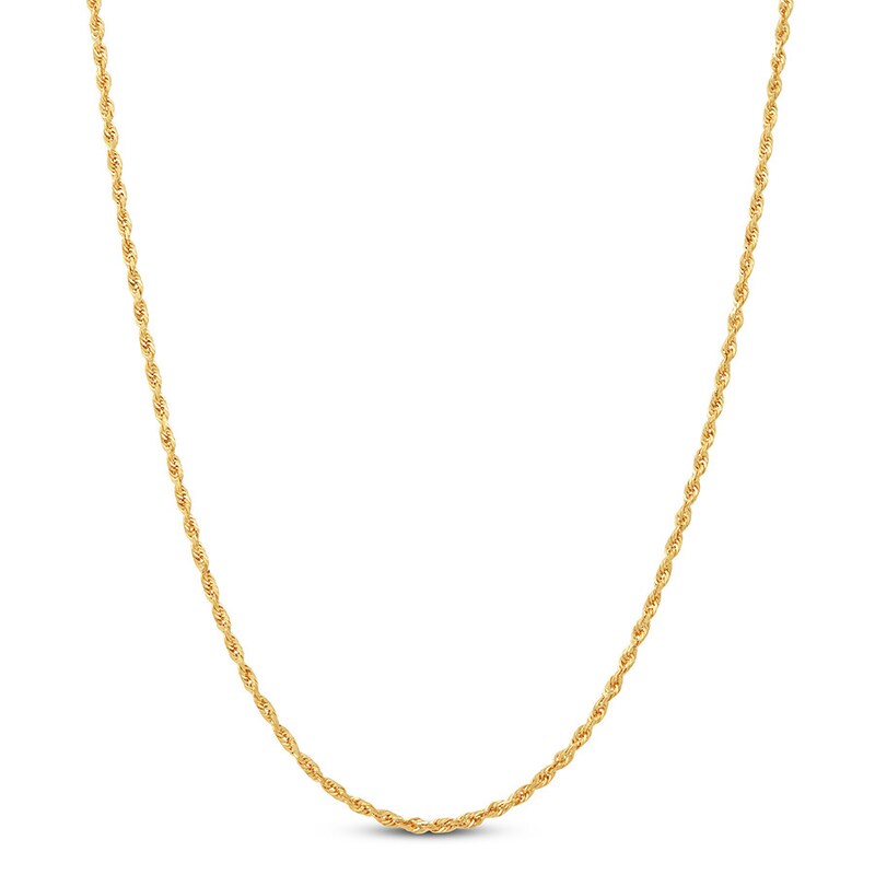 Main Image 1 of Previously Owned Solid Glitter Rope Chain Necklace 14K Yellow Gold 22" 2.5mm