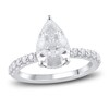 Thumbnail Image 1 of Previously Owned Lab-Grown Diamond Engagement Ring 3-1/2 ct tw Pear/Round 14K White Gold