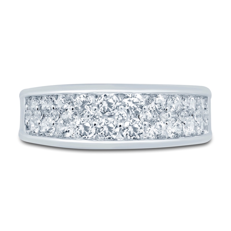 Main Image 3 of Previously Owned Lab-Created Diamond Anniversary Band 1 ct tw Round 14K White Gold