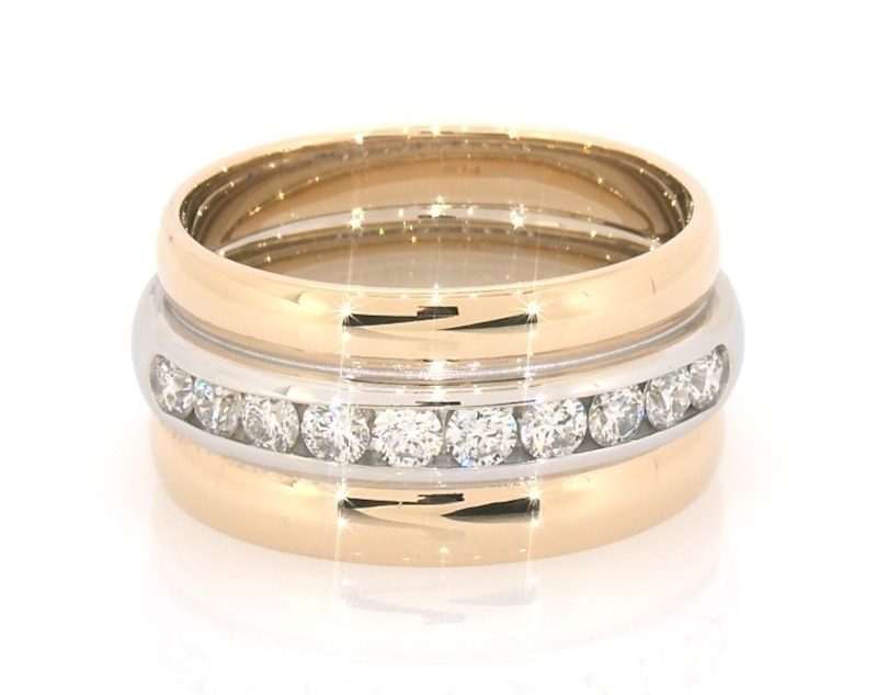 Main Image 1 of Previously Owned Diamond Anniversary Band Set 1/2 ct tw 14K Two-Tone Gold Size 6.75