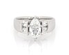 Thumbnail Image 1 of Previously Owned Marquise-Cut Engagement Ring 1-1/3 ct tw 18K White Gold & Platinum Size 6.75