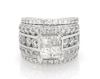 Thumbnail Image 1 of Previously Owned Princess-Cut Quad Diamond Bridal Set 4-1/8 ct tw 14K White Gold Size 6
