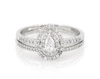 Thumbnail Image 1 of Previously Owned Pear-Shaped Diamond Double Halo Bridal Set 1/2 ct tw 10K White Gold Size 9.25
