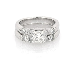 Previously Owned Princess-Cut Diamond Bridal Set 1-7/8 ct tw 14K White Gold Size 6