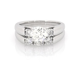 Previously Owned Round-Cut Diamond Bridal Set 1-1/4 ct tw 14K White Gold Size 5.5