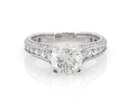 Previously Owned Round-Cut Diamond Engagement Ring 2-7/8 ct tw 18K White Gold Size 7.5