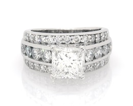 Previously Owned Princess-Cut Diamond Engagement Ring 3-1/2 ct tw 14K White Gold Size 6