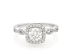 Thumbnail Image 1 of Previously Owned Round-Cut Diamond Cushion Halo Engagement Ring 1 ct tw 14K White Gold Size 7