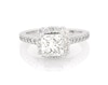 Thumbnail Image 1 of Previously Owned Princess-Cut Diamond Cushion Halo Engagement Ring 2-1/8 ct tw 14K White Gold Size 5.5