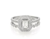 Thumbnail Image 1 of Previously Owned Emerald-Cut Diamond Double Halo Bridal Set 3/4 ct tw 10K White Gold Size 5.75