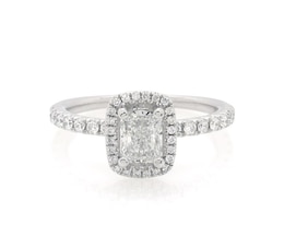 Previously Owned Radiant-Cut Diamond Halo Engagement Ring 1-1/4 ct tw 14K White Gold Size 7.25