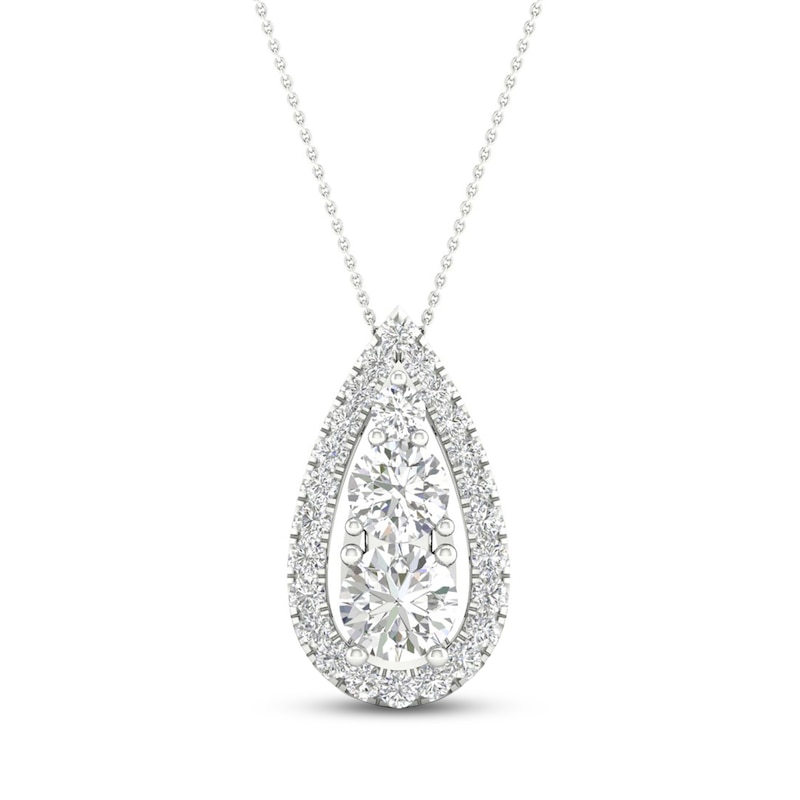 Main Image 1 of Previously Owned Diamond Necklace 3/4 ct tw Round 10K White Gold