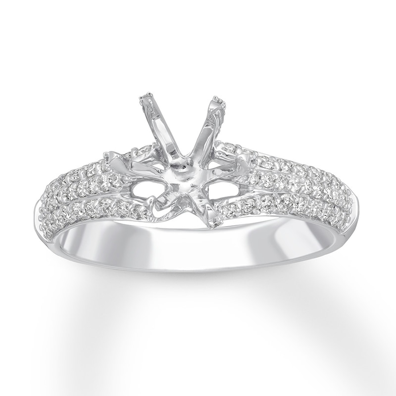 Main Image 1 of Previously Owned Diamond Ring Setting 1/2 carat tw Round 14K White Gold