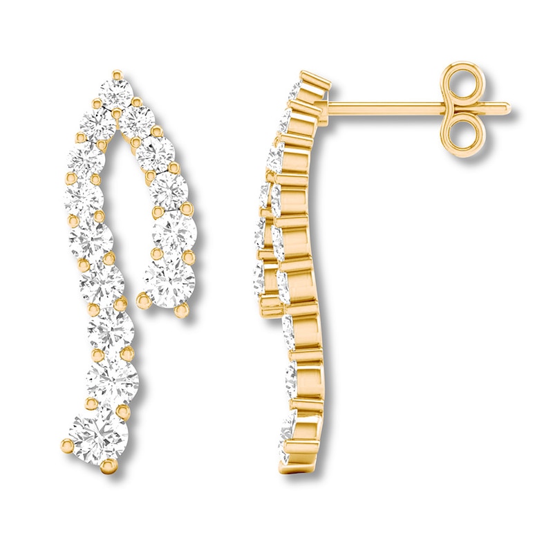 Main Image 1 of Previously Owned Diamond Earrings 1-1/4 ct tw Round 14K Yellow Gold