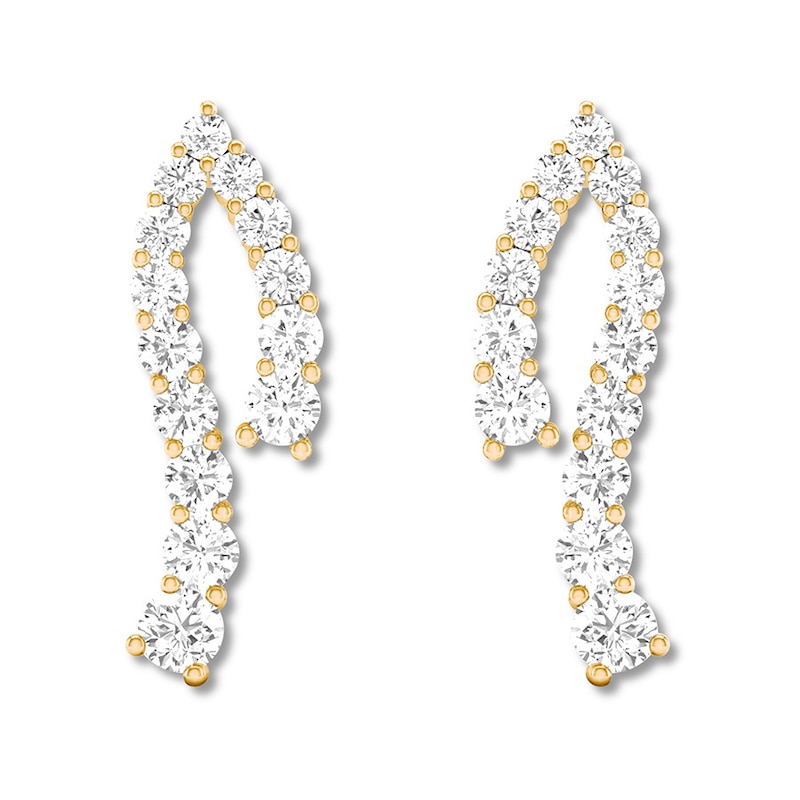 Main Image 2 of Previously Owned Diamond Earrings 1-1/4 ct tw Round 14K Yellow Gold