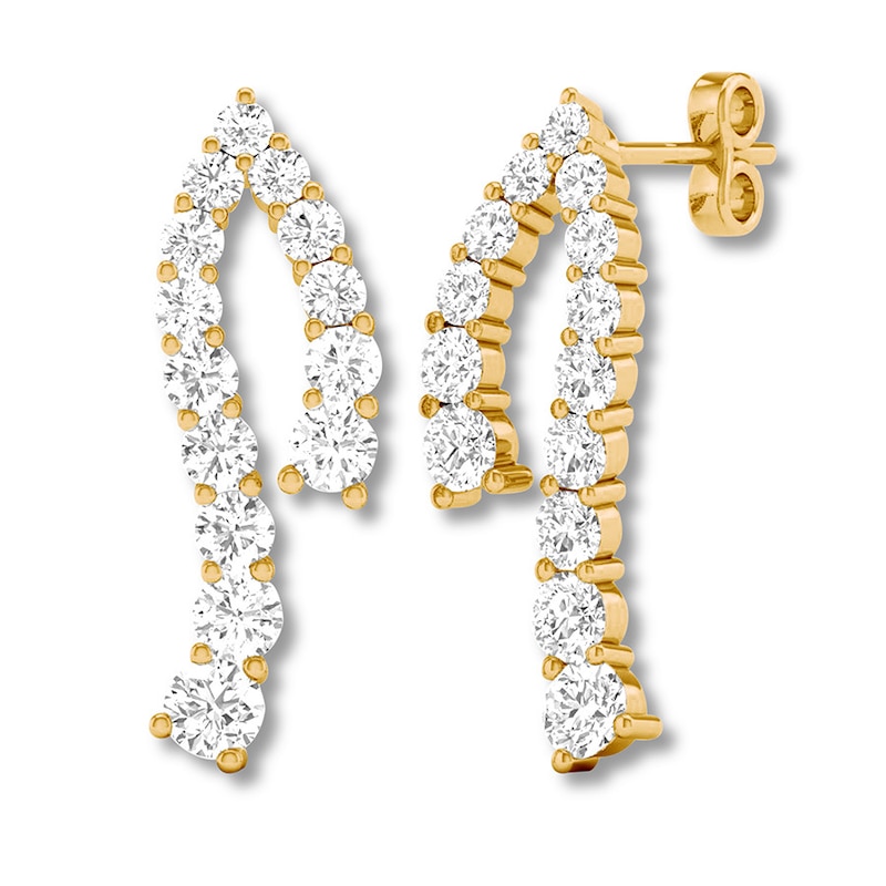 Main Image 3 of Previously Owned Diamond Earrings 1-1/4 ct tw Round 14K Yellow Gold