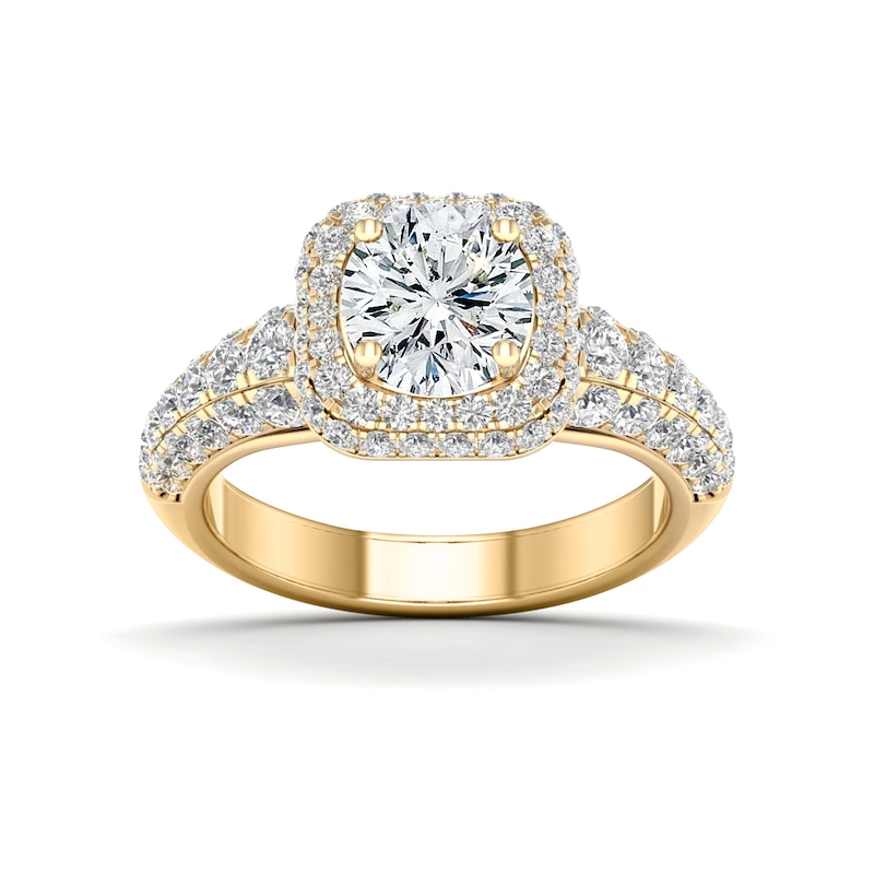 Main Image 3 of Previously Owned Diamond Engagement Ring Setting 1-1/4 ct tw Round 14K Yellow Gold