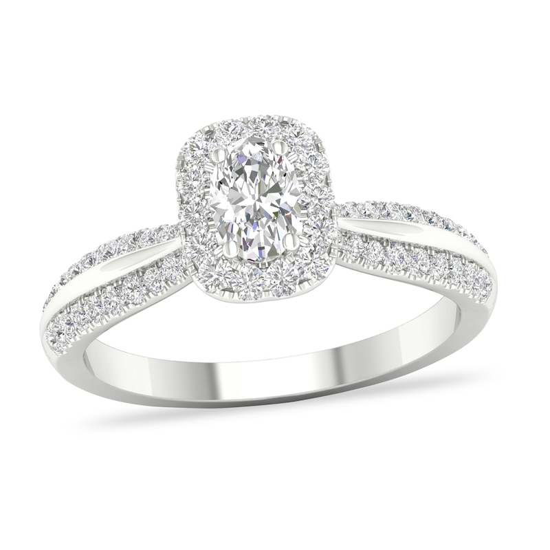 Main Image 1 of Previously Owned Diamond Engagement Ring 3/4 ct tw Round-cut 14K White Gold