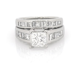 Previously Owned Princess-Cut Diamond Bridal Set 2-3/8 ct tw Platinum Size 4.25