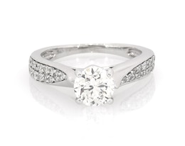 Previously Owned Round-Cut Diamond Engagement Ring 1-1/5 ct tw 14K White Gold Size 5.5