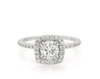 Thumbnail Image 1 of Previously Owned Round-Cut Diamond Cushion Halo Engagement Ring 7/8 ct tw 14K White Gold Size 6