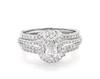 Thumbnail Image 1 of Previously Owned Pear-Shaped Diamond Double Halo Bridal Set 1-7/8 ct tw 14K White Gold Size 10