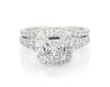 Thumbnail Image 1 of Previously Owned Princess-Cut Diamond Cushion-Shaped Halo Bridal Set 2-3/8 ct tw 14K White Gold Size 7