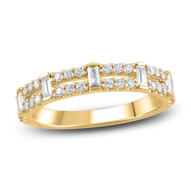 Main Image 1 of Previously Owned Diamond Two-Row Fashion Ring 1/2 ct tw 10K Yellow Gold