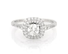 Thumbnail Image 1 of Previously Owned Round-Cut Diamond Cushion-Shaped Double Halo Engagement Ring 1 ct tw 14K White Gold Size 8.5