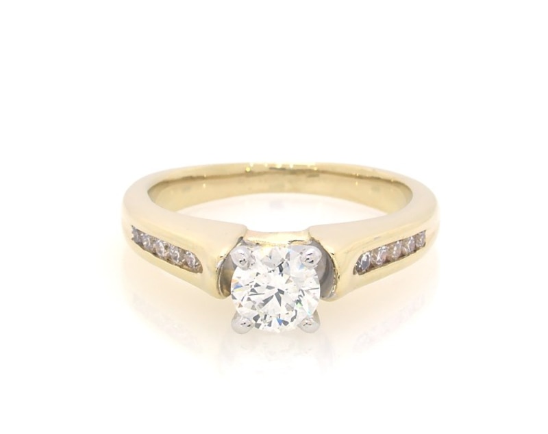 Main Image 1 of Previously Owned Round-Cut Diamond Engagement Ring 1/2 ct tw 14K Yellow Gold Size 5