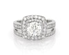 Thumbnail Image 1 of Previously Owned Round-Cut Diamond Double Halo Bridal Set 1-1/4 ct tw 14K White Gold Size 5
