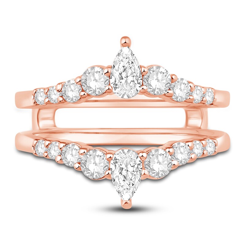 Main Image 3 of Previously Owned Diamond Enhancer Ring 7/8 ct tw Round/Pear 14K Rose Gold