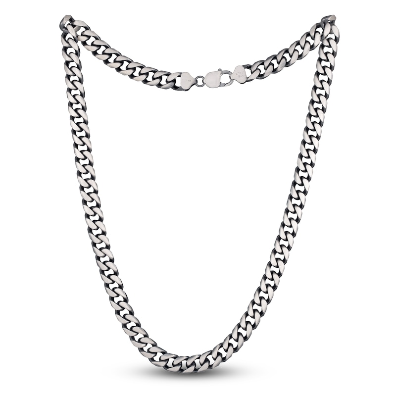 Main Image 2 of Previously Owned Curb Link Necklace Sterling Silver 24" 9mm