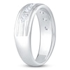 Thumbnail Image 2 of Previously Owned Men's Certified Baguette & Round-Cut Diamond Wedding Band 3/4 ct tw 14K White Gold