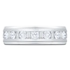Thumbnail Image 3 of Previously Owned Men's Certified Baguette & Round-Cut Diamond Wedding Band 3/4 ct tw 14K White Gold