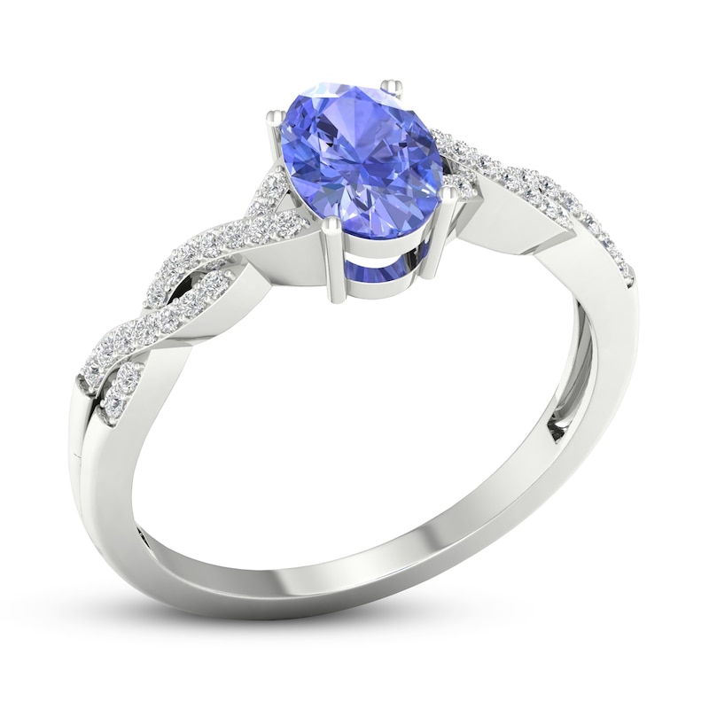 Main Image 4 of Previously Owned Tanzanite Ring 1/10 ct tw Diamonds 10K White Gold